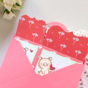 Pig popup box card, Personalised card with custom message, Gift for pig lover, Cute piggy card for kids, Interactive hog card, image 6