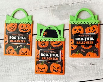 Halloween Pumpkin Gift Card Holder, Treat Bag Shape, Teacher Gift Envelope