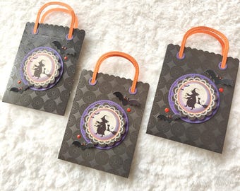 Handmade Halloween Witch Gift Card Holders, Spooky Party Favor Bags (Set of 3)