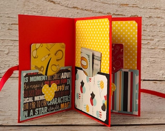Handcrafted Disney theme multiple Gift Card Holder book, Disney castle fan art birthday gifts