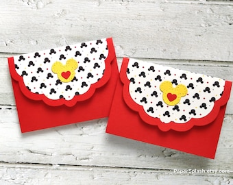 Mickey Mouse Gift Card Holder, Handmade Birthday Cash Envelope