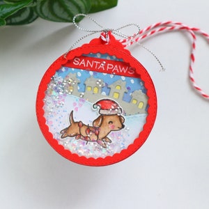 Dachshund dog christmas tree shaker ornament tags, Personalisable, pet animal shaker tags for holiday gifts, gift for pet owners image 4