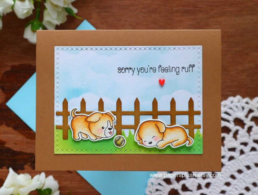 Get Well Card Cute Pet Dogs, Sorry for Feeling Ruff Card, Feel Better