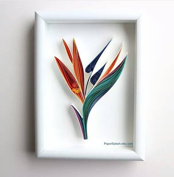 bird of paradise flower paper quilled botanical art quilled etsy paper bird of paradise flower