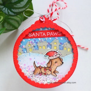 Dachshund dog christmas tree shaker ornament tags, Personalisable, pet animal shaker tags for holiday gifts, gift for pet owners image 2