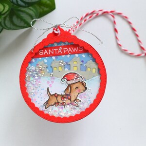 Dachshund dog christmas tree shaker ornament tags, Personalisable, pet animal shaker tags for holiday gifts, gift for pet owners image 5