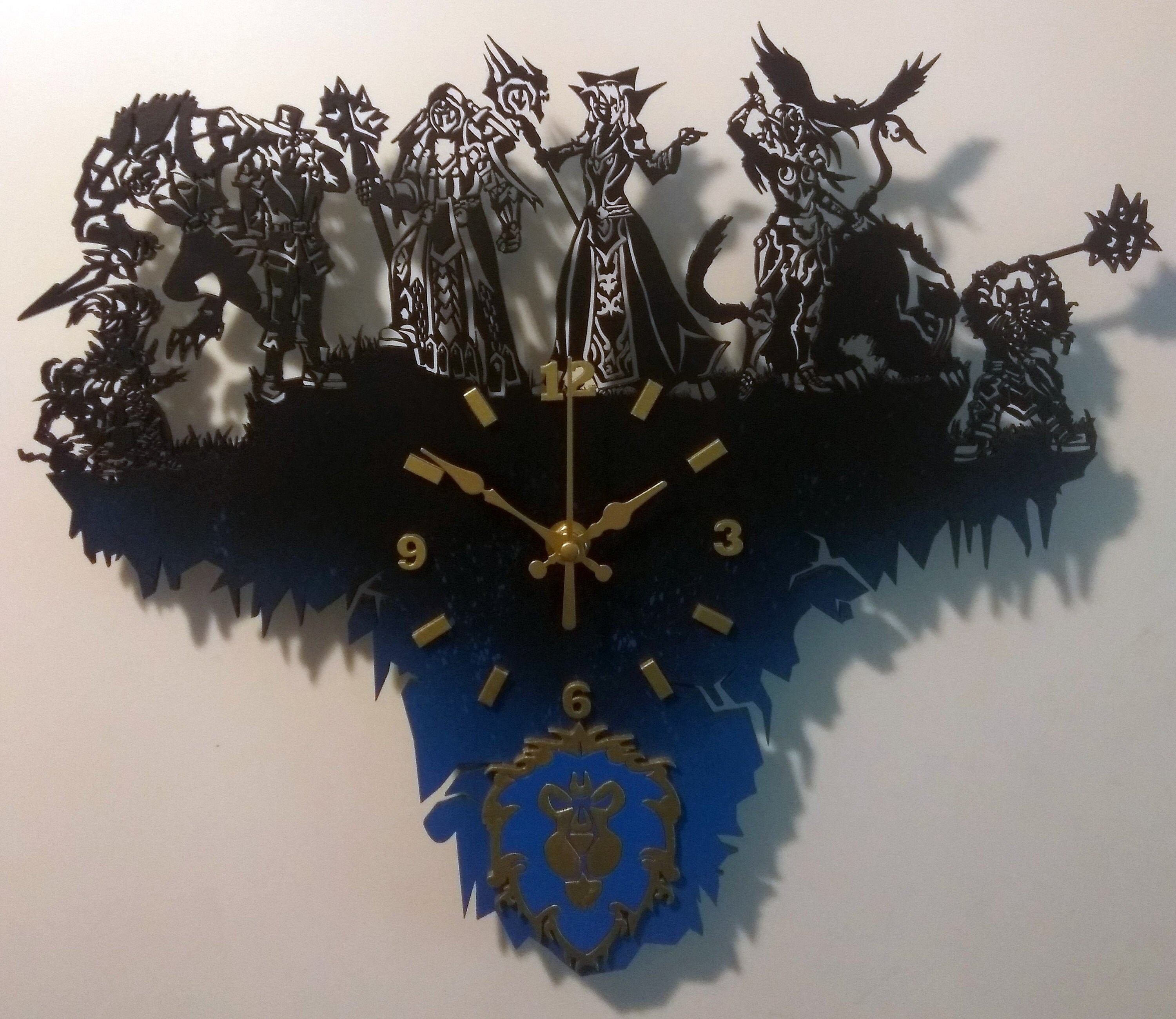 Colored World of Warcraft alliance wooden wall clock Etsy