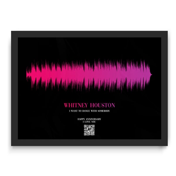 Personalised Soundwave Art Print, Favourite Song, voice wave/artist Fantastic sound wave anniversary gift Any Occasion framed/unframed