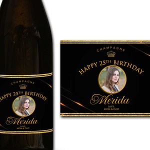 Étiquette personnalisée de bouteille de champagne / prosecco 21 / 30 / 40 / 50ème cadeau - Idéal Célébration / Anniversaire / Anniversaire / Étiquette de bouteille cadeau de mariage