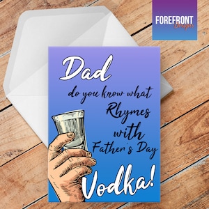 Biglietto di auguri personalizzato per la festa del papà 'VODKA' divertente / scherzo - qualsiasi occasione o evento / papà / nonno / papà / papà / idea regalo papà / divertente /