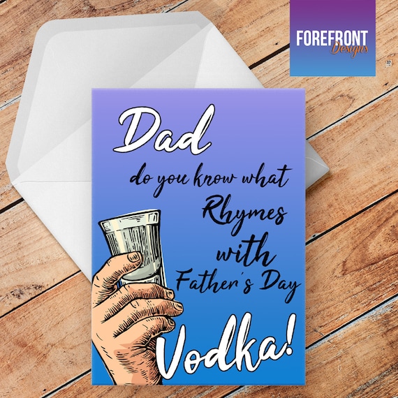 Personalised Father's Day 'VODKA' Funny/joke Greeting Card Any