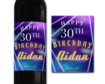 Personalised 30th/40th/50th Birthday Wine bottle label - Ideal Celebration/Anniversary/Birthday/Wedding gift personalized bottle label