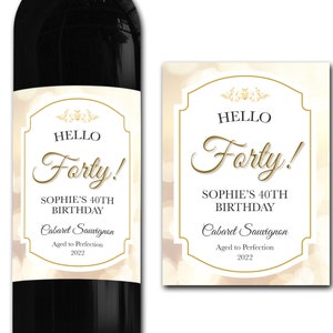 Étiquette de bouteille de vin personnalisée 21ème / 30ème / 40ème / 50ème cadeau -Idéal Célébration / Anniversaire / Anniversaire / Cadeau de mariage étiquette de bouteille personnalisée