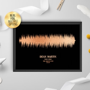 Custom FOIL Soundwave Art Print, Favourite Song/artist Fantastic Engagement - Metallic, Gold, Copper, Rose Gold, Silver foil Sound wave