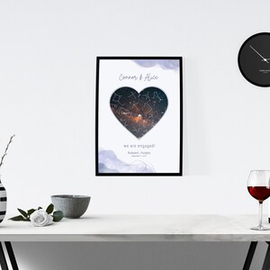 Personalisierte Verlobungskarte / Sternbild Nachthimmel Karte - Fantastische Verlobung/Hochzeit/Valentinstagsgeschenk - Nachthimmel