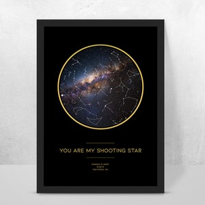 Personalisierte Sternkarte Sternbild Sternbild Sternbild Sternenhimmel Karte - Fantastische Verlobung/Hochzeit/Valentinstag Geschenk - Nachthimmel