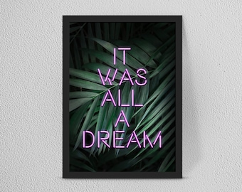 Personalised A DREAM CUSTOM Neon Print/Custom Quote - Great Anniversary/wedding/special keepsake/anniversary gift any colours/words!