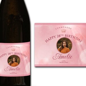 Étiquette personnalisée de bouteille de champagne / prosecco 21 / 30 / 40 / 50ème cadeau - Idéal Célébration / Anniversaire / Anniversaire / Étiquette de bouteille cadeau de mariage