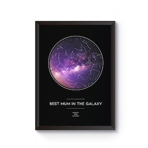 Personalisierte Beste Mama in der Galaxie individuelle Nachthimmel Karte - Fantastisches Muttertagsgeschenk, besonderes Andenken