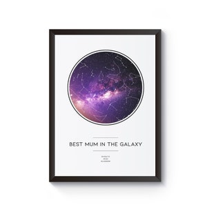 Personalisierte Beste Mama in der Galaxie individuelle Nachthimmel Karte - Fantastisches Muttertagsgeschenk, besonderes Andenken