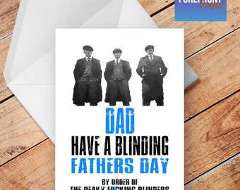 Personalised PEAKY BLINDERS father's day DAD greeting card - any occasion or event/father/daddy/dad/fathers day gift idea/funny/spoof