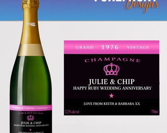 Personalised champagne label - Perfect Celebration/Birthday/Wedding/Engagement gift/ANY OCCASION or EVENT