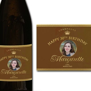 Étiquette personnalisée de bouteille de champagne / prosecco 21 / 30 / 40 / 50ème cadeau - Idéal Célébration / Anniversaire / Anniversaire / Étiquette de bouteille cadeau de mariage