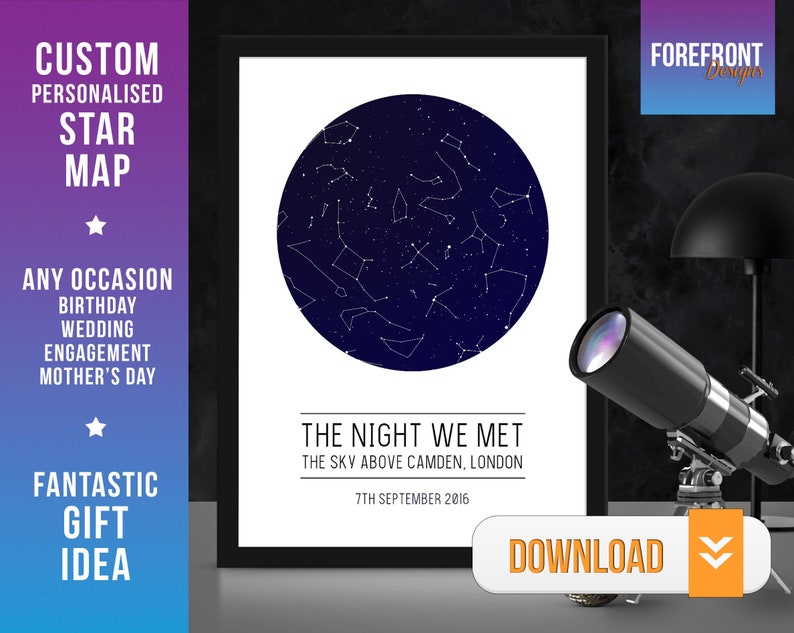 Personalised DIGITAL/PRINTABLE the Night We Met Couple Star | Etsy