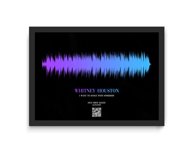 Personalised Soundwave Art Print, Favourite Song, voice wave/artist Fantastic sound wave anniversary gift Any Occasion framed/unframed image 1