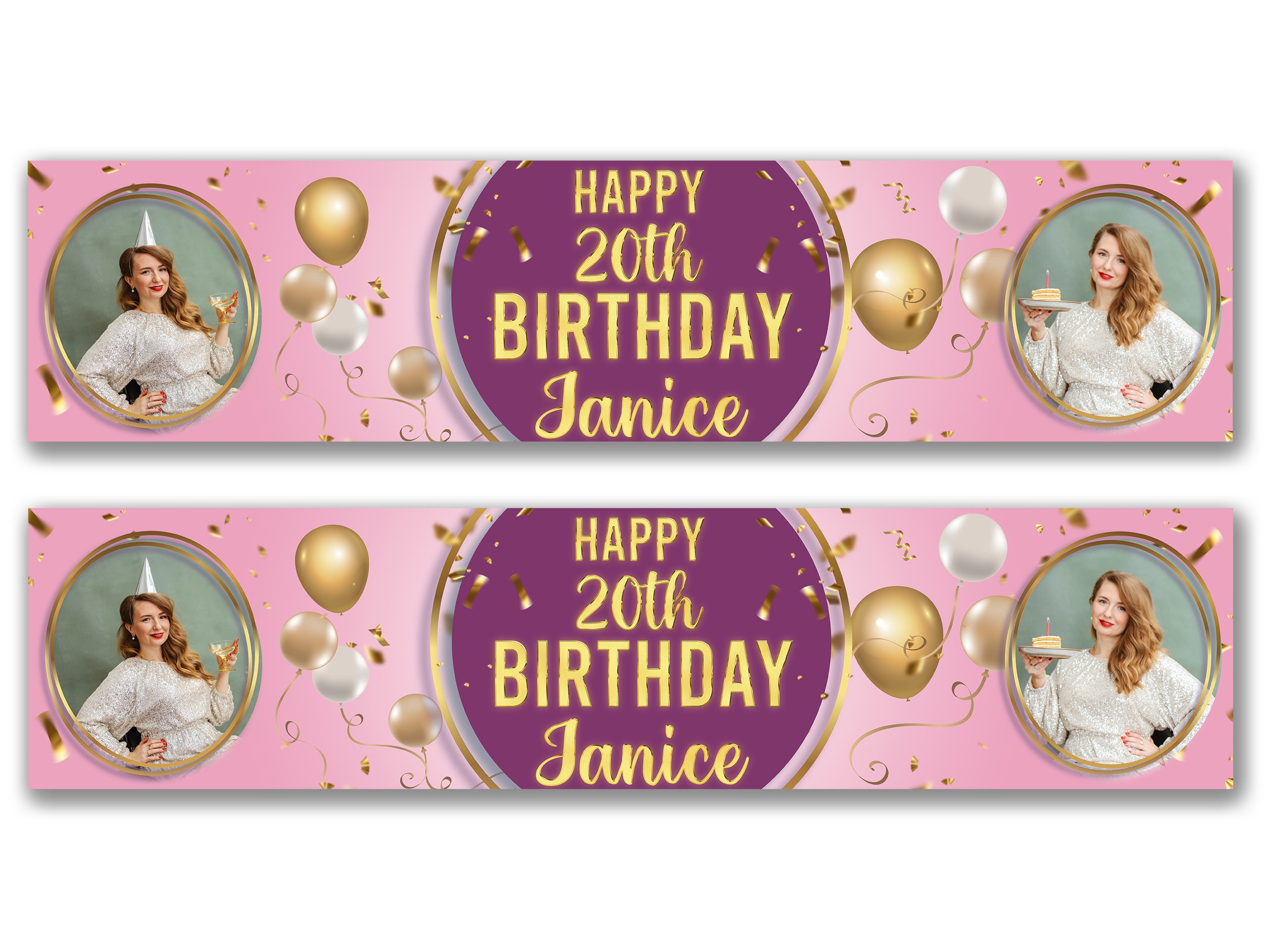 Personalized Birthday Banner - 6ft Photo Celebration Poster For Any Occasion, Custom Text
