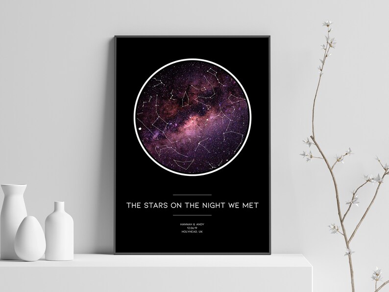 Personalised Custom Star Map NIGHT WE MET Constellation Night - Etsy
