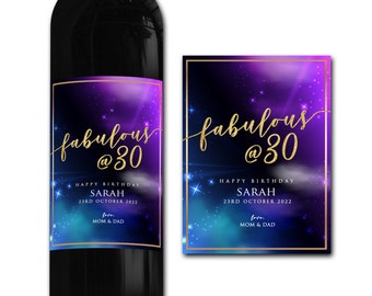 Personalised 30th/40th/50th Birthday Wine bottle label - Ideal Celebration/Anniversary/Birthday/Wedding gift personalized bottle label