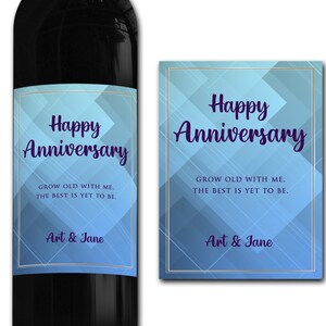 Etichetta per bottiglia personalizzata Happy Anniversary - Etichetta per bottiglia personalizzata ideale per festeggiamenti/anniversari/compleanni/matrimonio
