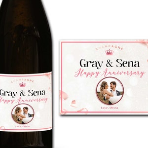 Étiquette personnalisée de bouteille de champagne / prosecco 21 / 30 / 40 / 50ème cadeau - Idéal Célébration / Anniversaire / Anniversaire / Étiquette de bouteille cadeau de mariage