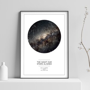 Personalised OUR STARS ALIGNED Couple star map/constellation night sky map Fantastic Engagement/wedding/valentine's gift Night sky image 4