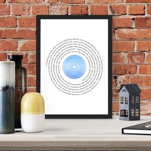 Custom Vinyl Lyric Music Print, First Dance Song, Personalised Record Art, Typography Print, Favourite Song Vinyl Print, Custom Song Art