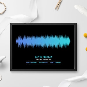 Impression d’art Soundwave personnalisée, chanson préférée / artiste Fantastique Fiançailles / mariage / cadeau de la Saint-Valentin Toute occasion encadrée / non encadrée