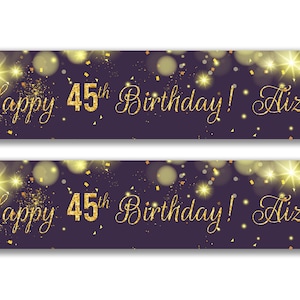 2 x Personalisierte Happy Birthday Party Banner - Jeder Name, Alter und Anlass individuell/ Party Dekoration/ Feier Party Banner Girlande