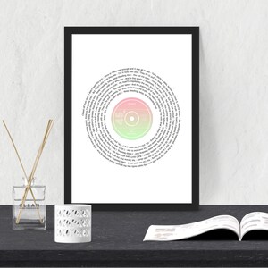 Impresión de música lírica de vinilo personalizada, Primera canción de baile, Arte de grabación personalizado, Impresión de tipografía, Impresión de vinilo de canción favorita, Arte de canción personalizado