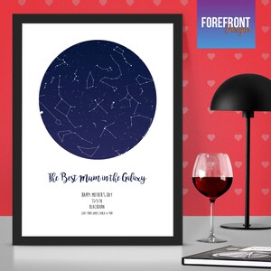 Personalisierte 'BESTE MAMA in der Galaxie' Sternenkarte/Sternbild Nachthimmel Karte Print - Fantastisches Muttertagsgeschenk/Geschenk für MAMA/Mutter/Mama
