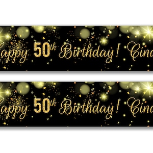2 x Personalised Happy Birthday Party Banners - Any Name, Age and Occasion Custom/Party Decoration/ Celebration party banner garland