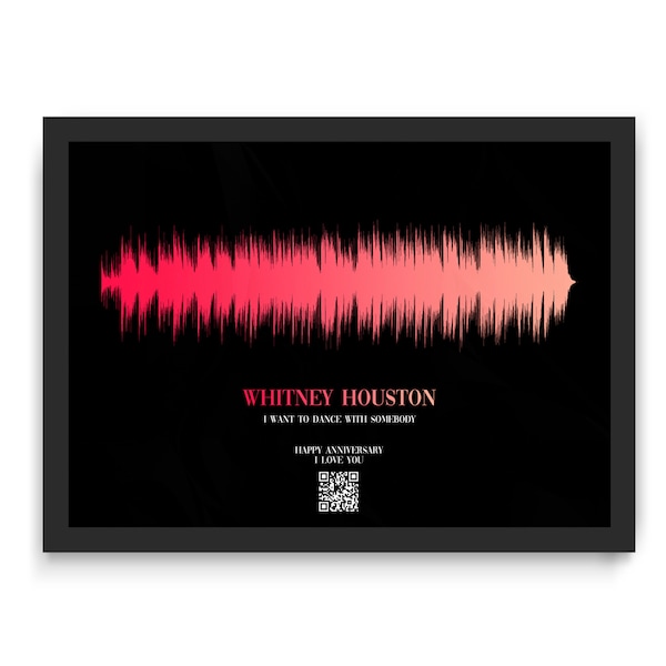 Personalised Soundwave Art Print, Favourite Song, voice wave/artist Fantastic sound wave anniversary gift Any Occasion framed/unframed