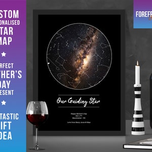 Personalisierte 'Guiding Star' Muttertagsstern Karte/Sternbild Nachthimmel Karte- Fantastisches Geschenk für MAMA,MAMA,OMA Geschenk - Jeder Ort/Zeit