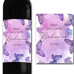 Personalised Bridesmaid Wedding Wine bottle label - Ideal Celebration/Anniversary/Birthday/Wedding gift personalized bottle label
