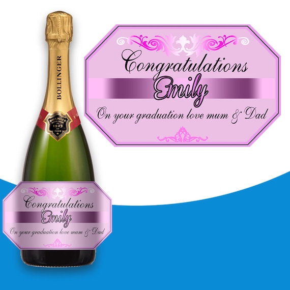 Perfect Birthday//Wedding//Graduation Gift Personalised Prosecco bottle label