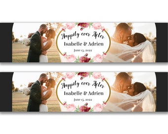2 x Personalizado el día de su boda Banners fotográficos - Cualquier nombre, edad y ocasión Personalizado / Decoración de fiesta / Banner de fiesta de celebración