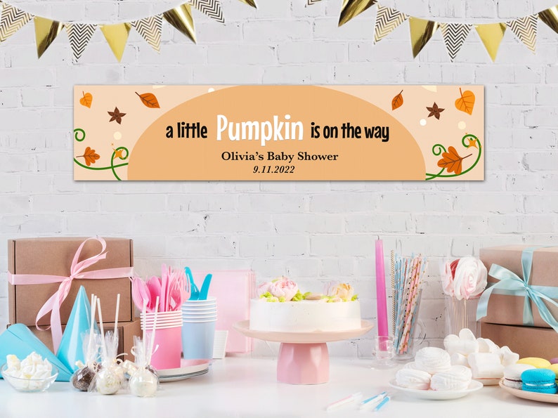 2 x Personalised Baby Pumpkin Newborn Banners Any Name, Age and Occasion Custom/Party Decoration/ New born party/ Baby Shower Garland image 3