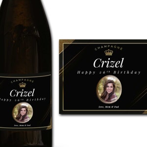 Étiquette personnalisée de bouteille de champagne / prosecco 21 / 30 / 40 / 50ème cadeau - Idéal Célébration / Anniversaire / Anniversaire / Étiquette de bouteille cadeau de mariage