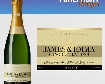 Personalised congratulations champagne label - Perfect Celebration/Birthday/Wedding/Engagement gift/ANY OCCASION or EVENT