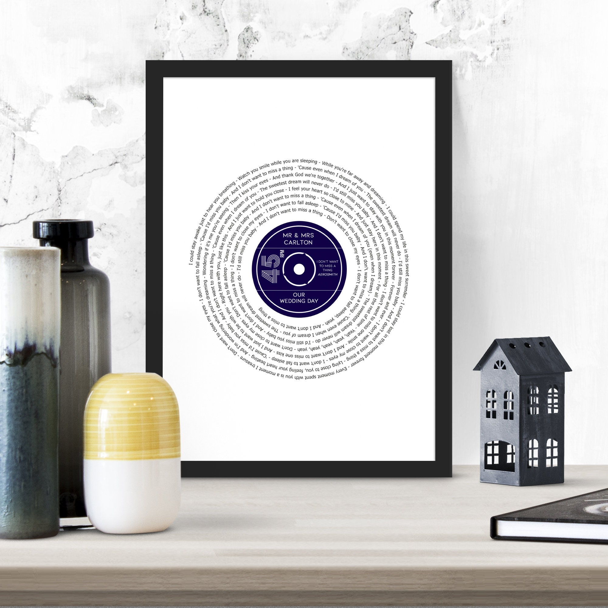 Custom Vinyl Lyric Music Print First Dance Song Personalised Etsy